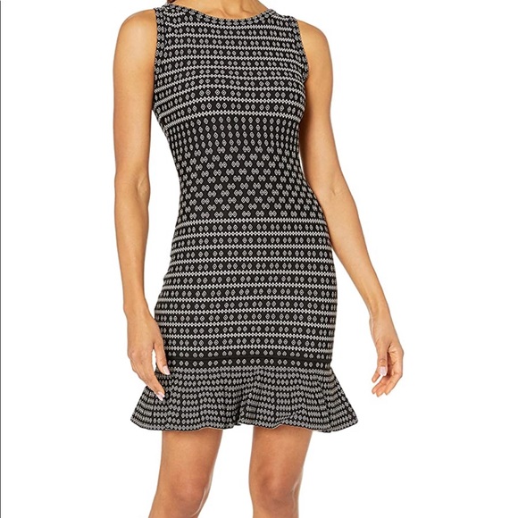 Max Studio Sleeveless Printed Sweater Dress - Picture 1 of 7